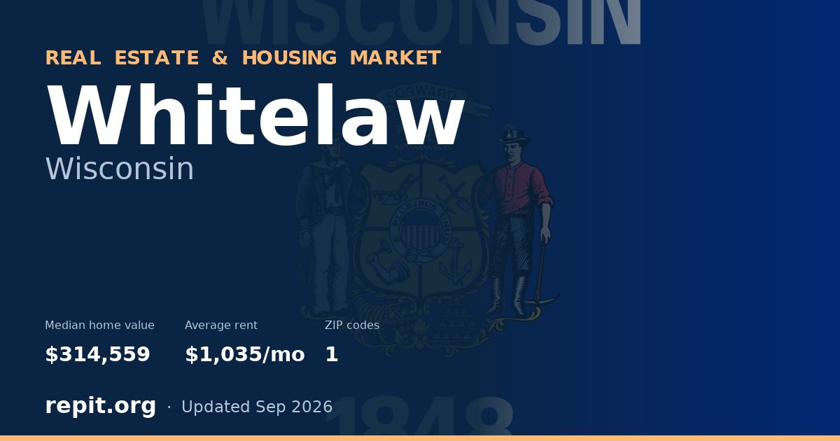 Whitelaw, WI real estate and housing market — median home value $314,559, average rent $1,035/mo, 1 ZIP code