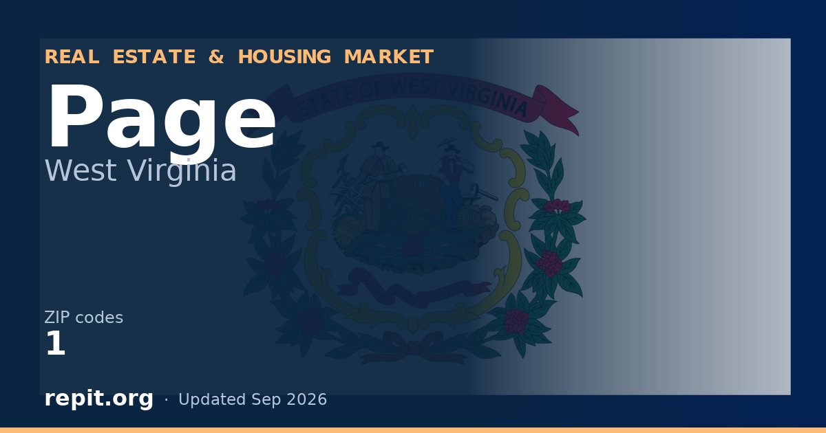 Page, WV real estate and housing market — 1 ZIP code