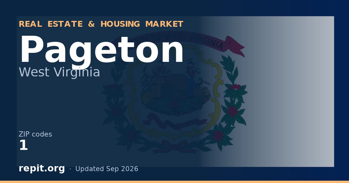 Pageton, WV real estate and housing market — 1 ZIP code