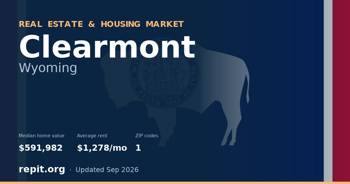 Clearmont, WY real estate and housing market — median home value $591,982, average rent $1,278/mo, 1 ZIP code