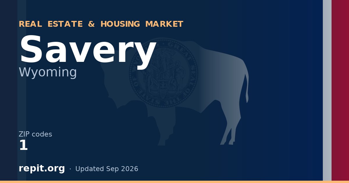Savery, WY real estate and housing market — 1 ZIP code