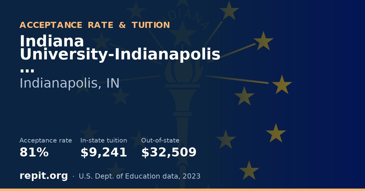 Indiana University-Indianapolis — acceptance rate 81%, tuition $9,241 in-state, $32,509 out-of-state