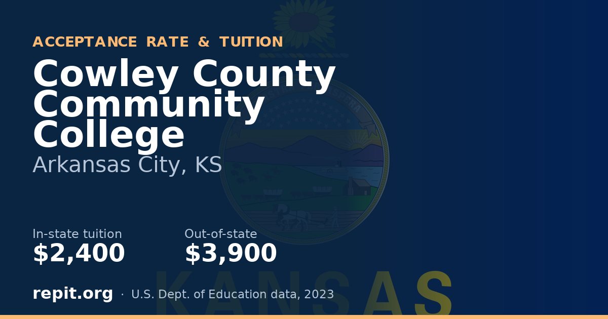 Cowley County Community College — tuition $2,400 in-state, $3,900 out-of-state