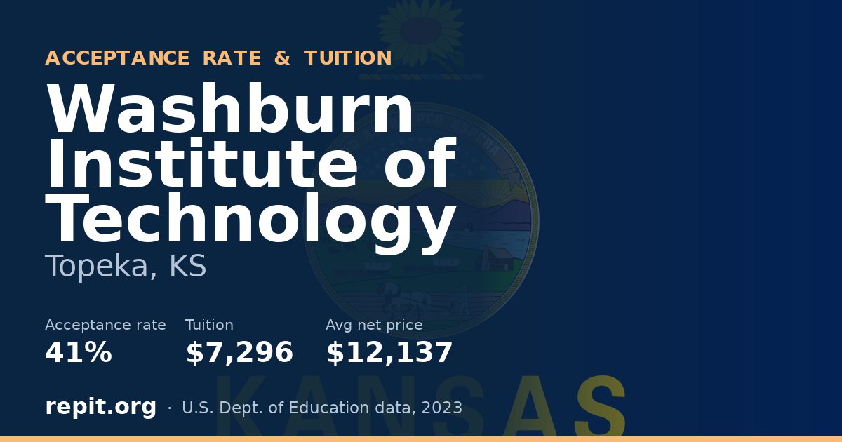 Washburn Institute of Technology — acceptance rate 41%, tuition $7,296