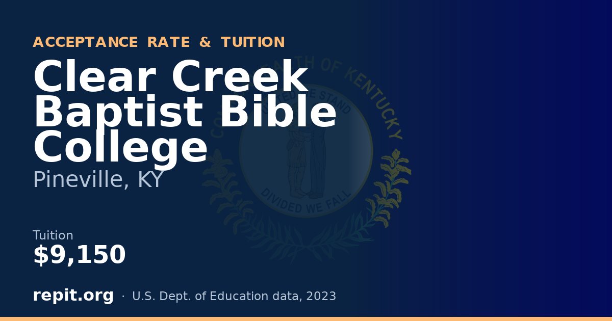 Clear Creek Baptist Bible College — tuition $9,150