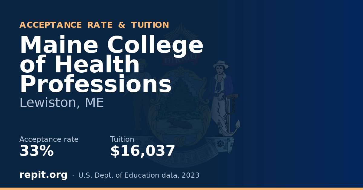 Maine College of Health Professions — acceptance rate 33%, tuition $16,037