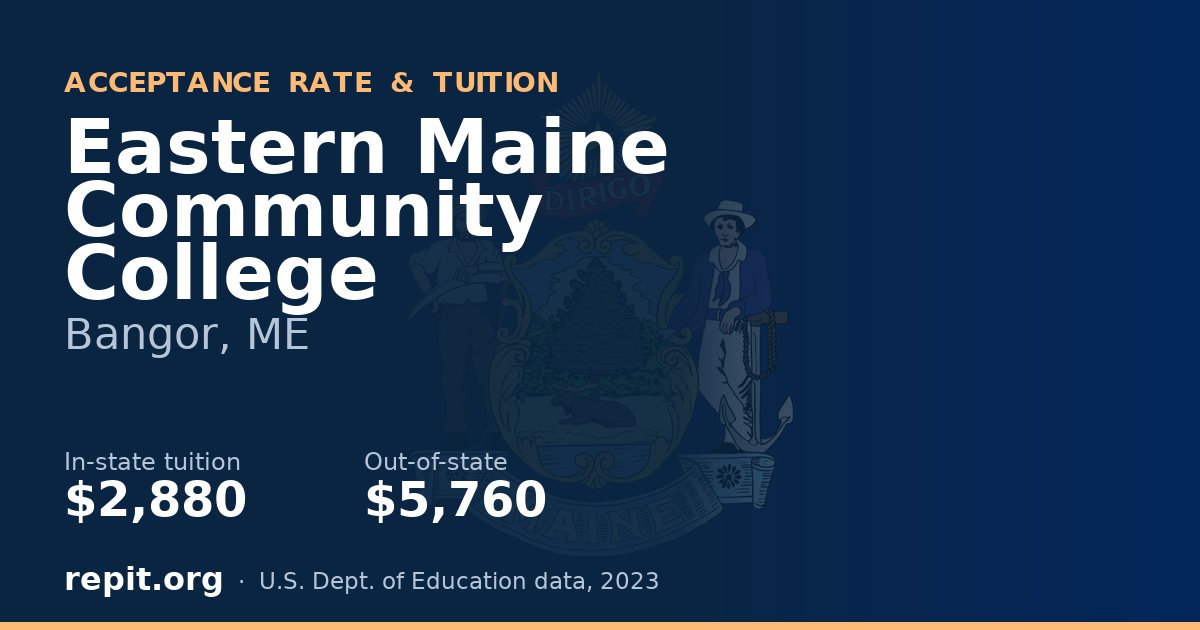 Eastern Maine Community College — tuition $2,880 in-state, $5,760 out-of-state
