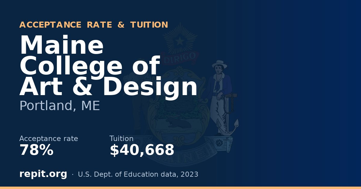 Maine College of Art & Design — acceptance rate 78%, tuition $40,668