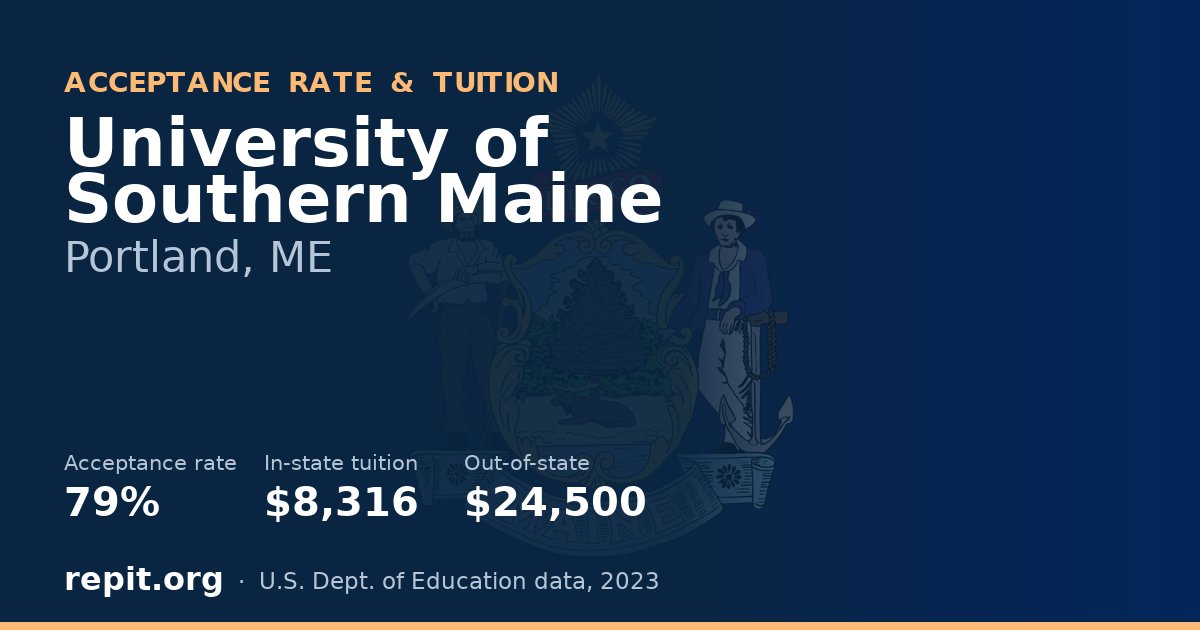 University of Southern Maine — acceptance rate 79%, tuition $8,316 in-state, $24,500 out-of-state