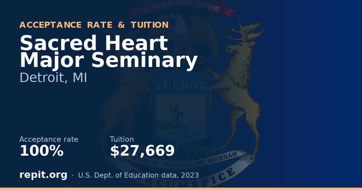 Sacred Heart Major Seminary — acceptance rate 100%, tuition $27,669