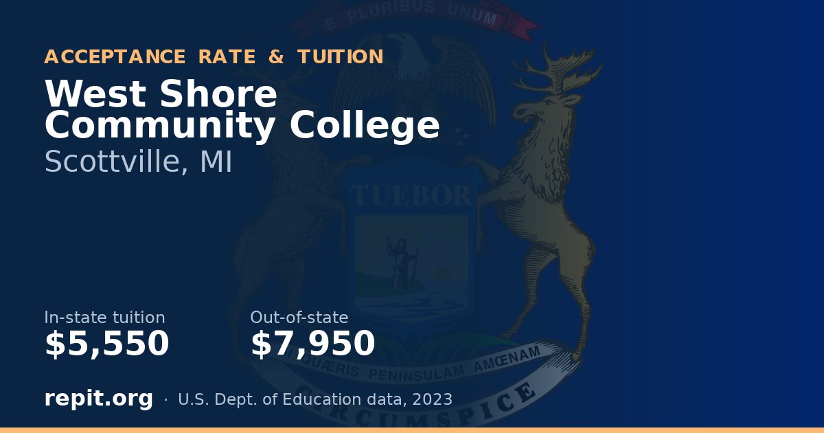 West Shore Community College — tuition $5,550 in-state, $7,950 out-of-state