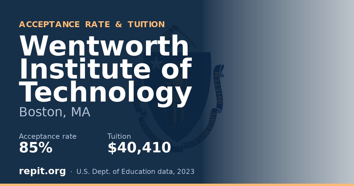 Wentworth Institute of Technology — acceptance rate 85%, tuition $40,410