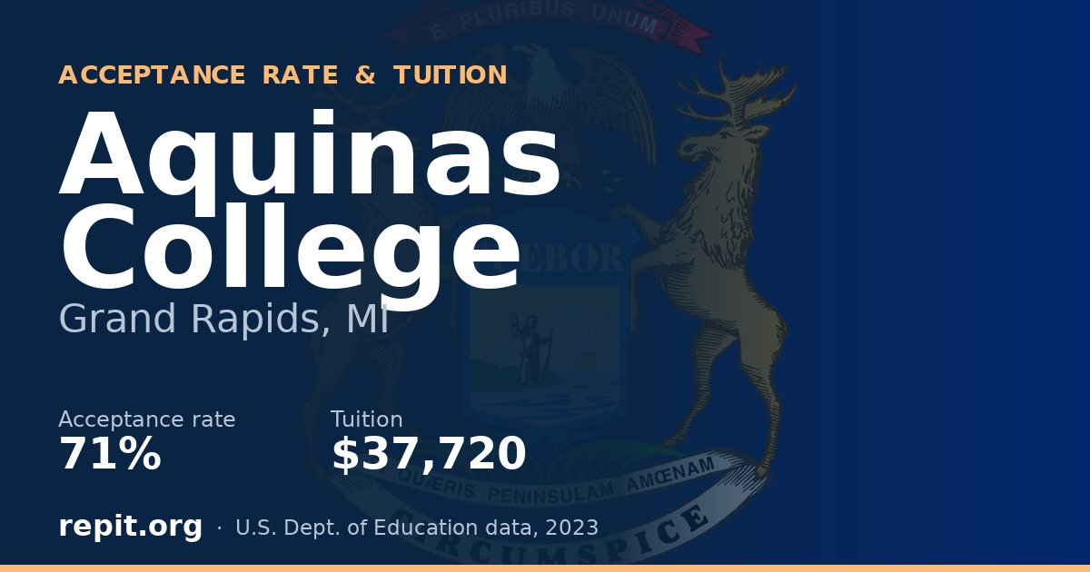 Aquinas College — acceptance rate 71%, tuition $37,720