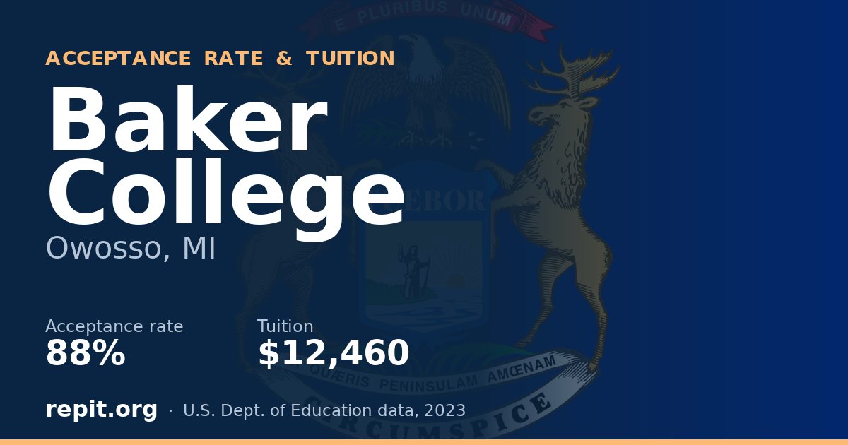 Baker College — acceptance rate 88%, tuition $12,460