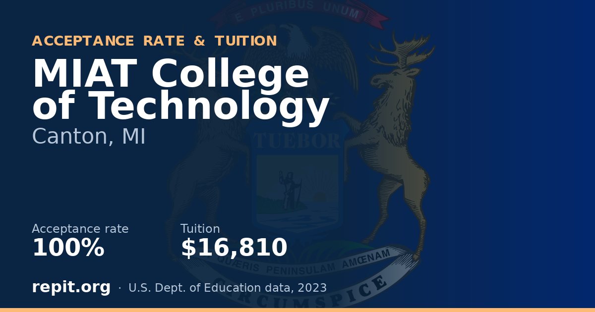 MIAT College of Technology — acceptance rate 100%, tuition $16,810