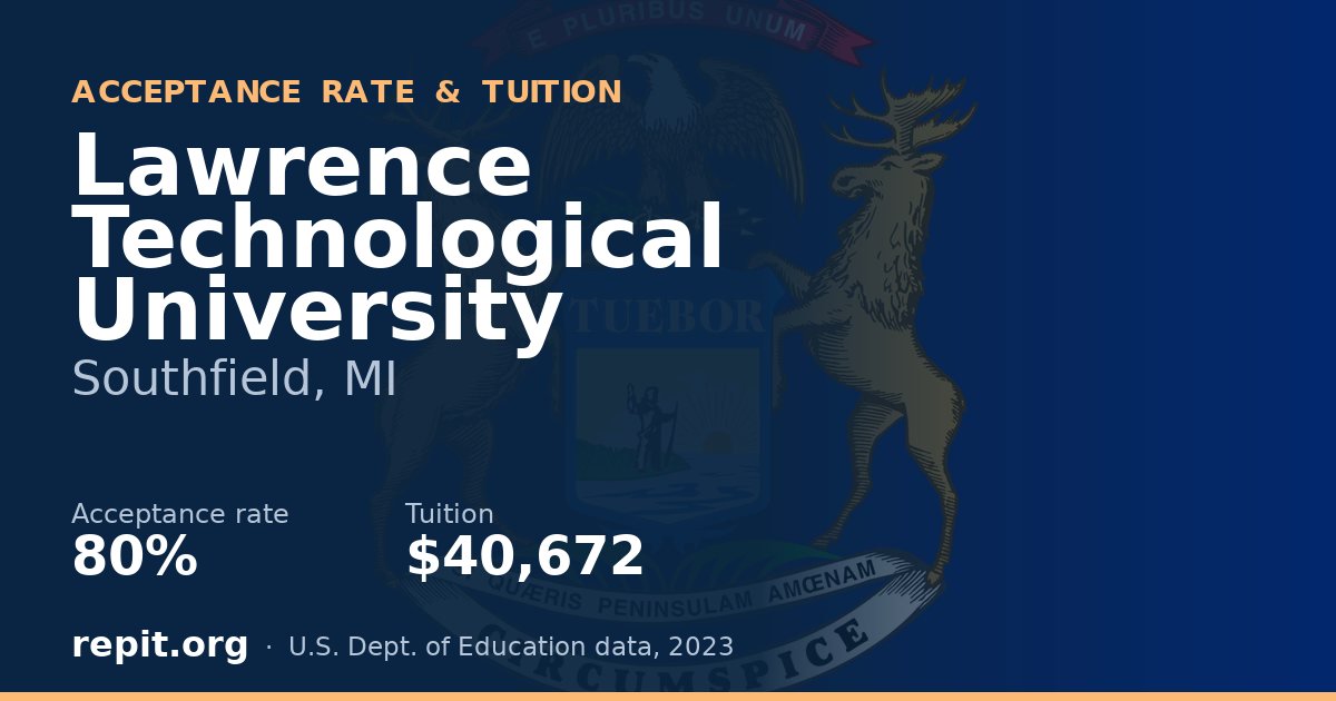 Lawrence Technological University — acceptance rate 80%, tuition $40,672