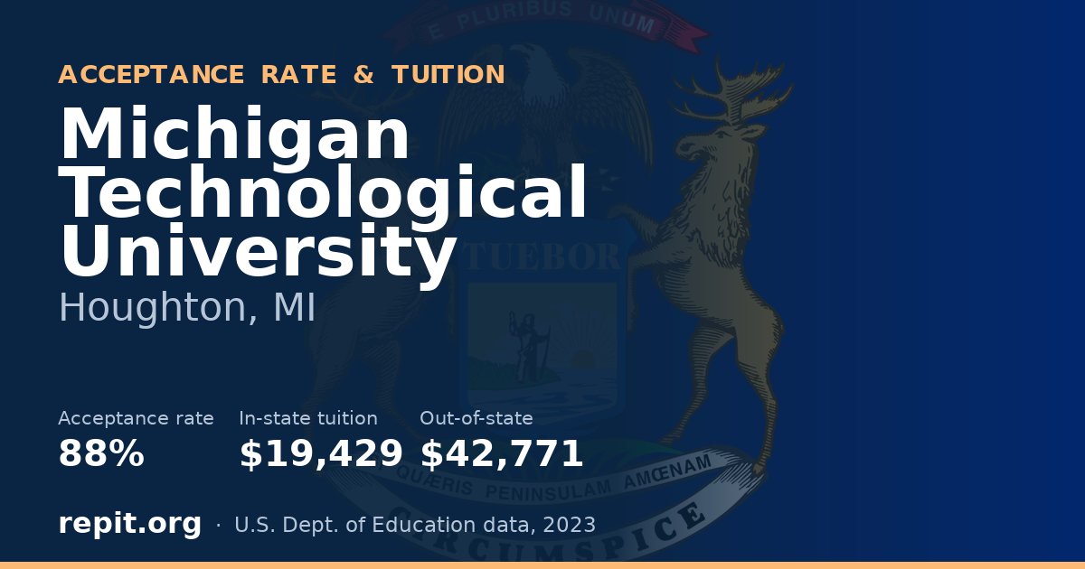 Michigan Technological University — acceptance rate 88%, tuition $19,429 in-state, $42,771 out-of-state