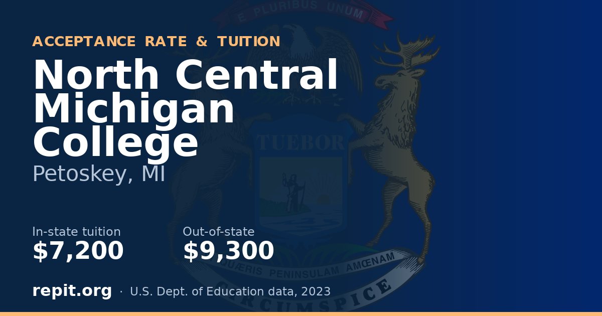 North Central Michigan College — tuition $7,200 in-state, $9,300 out-of-state