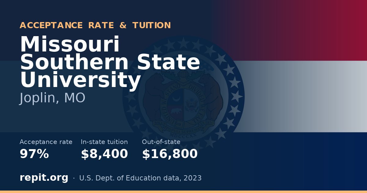 Missouri Southern State University — acceptance rate 97%, tuition $8,400 in-state, $16,800 out-of-state