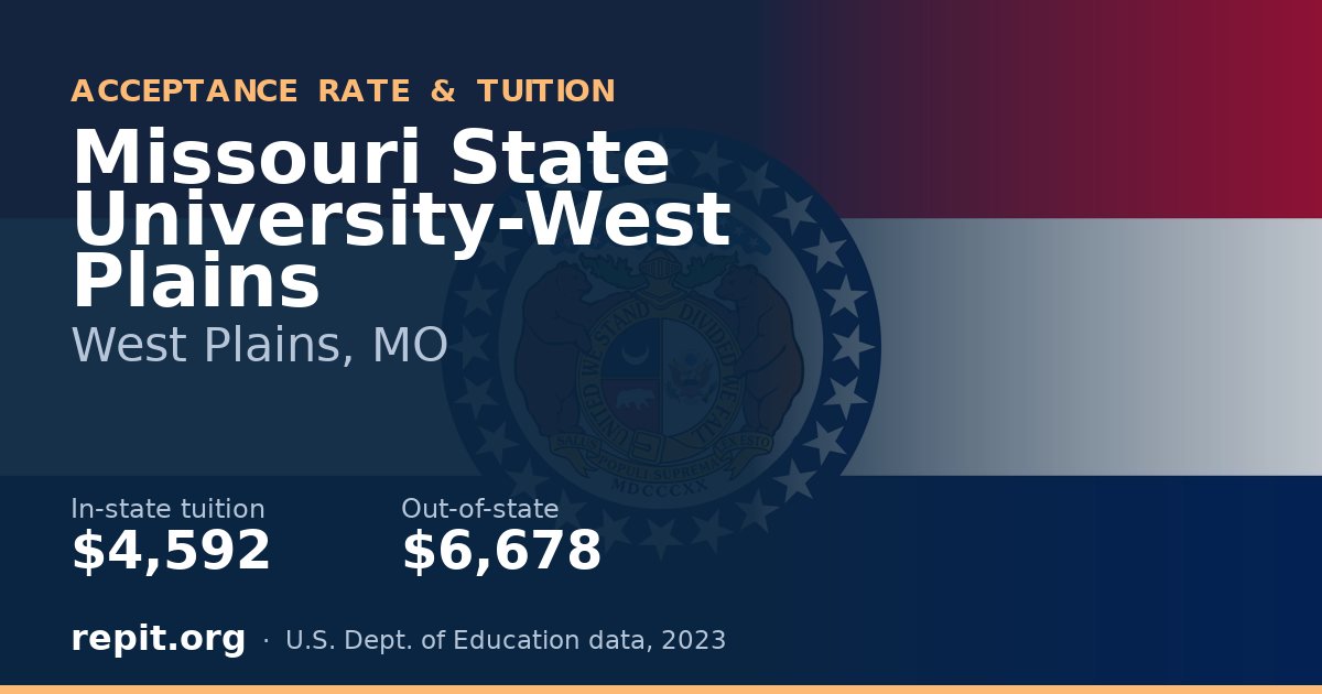 Missouri State University-West Plains — tuition $4,592 in-state, $6,678 out-of-state