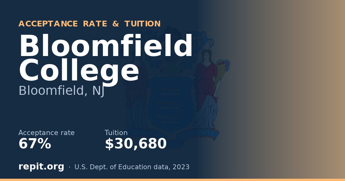 Bloomfield College — acceptance rate 67%, tuition $30,680