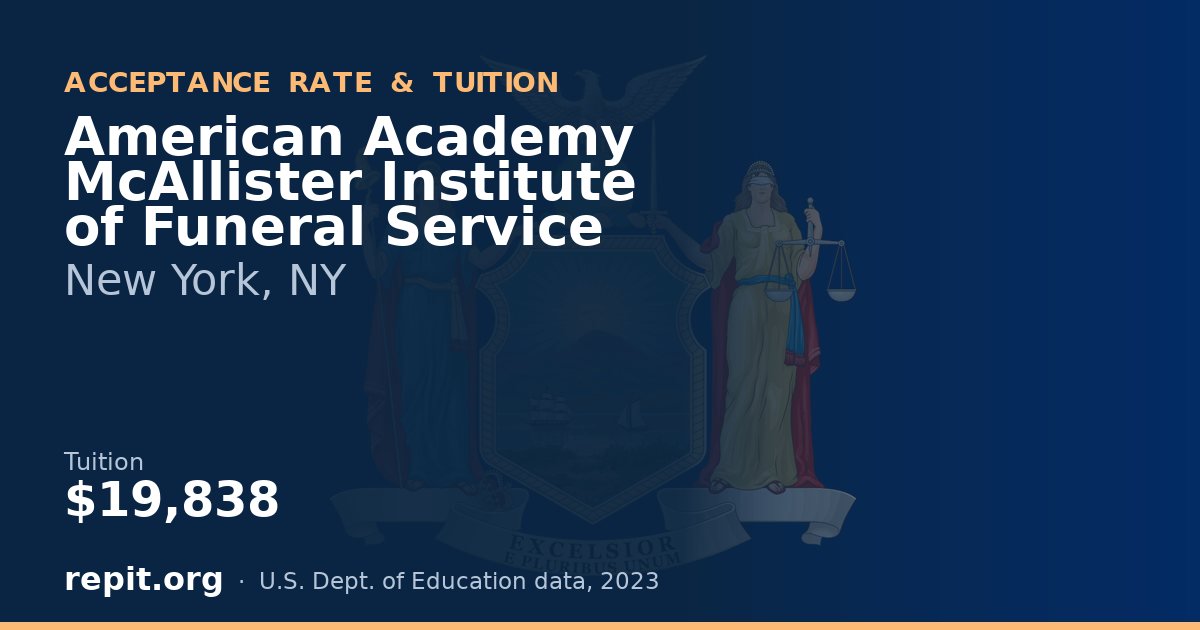 American Academy McAllister Institute of Funeral Service — tuition $19,838