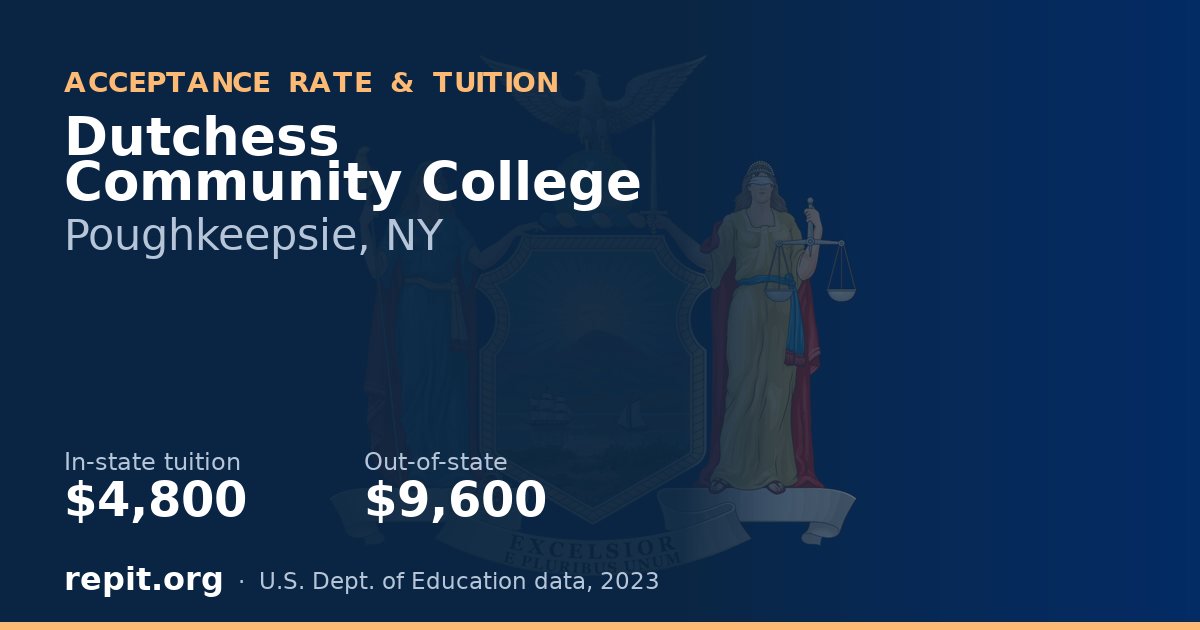 Dutchess Community College — tuition $4,800 in-state, $9,600 out-of-state