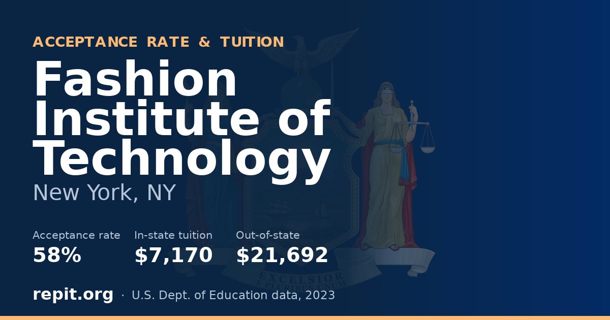 Fashion Institute of Technology — acceptance rate 58%, tuition $7,170 in-state, $21,692 out-of-state