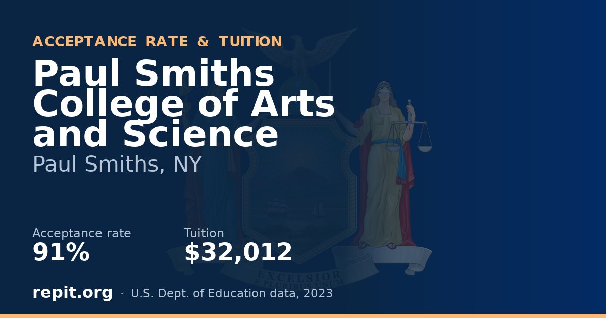 Paul Smiths College of Arts and Science — acceptance rate 91%, tuition $32,012