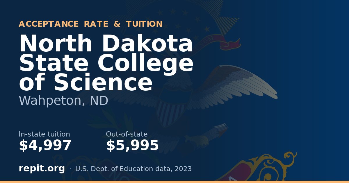 North Dakota State College of Science — tuition $4,997 in-state, $5,995 out-of-state