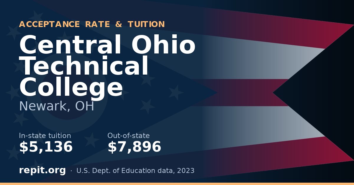 Central Ohio Technical College — tuition $5,136 in-state, $7,896 out-of-state