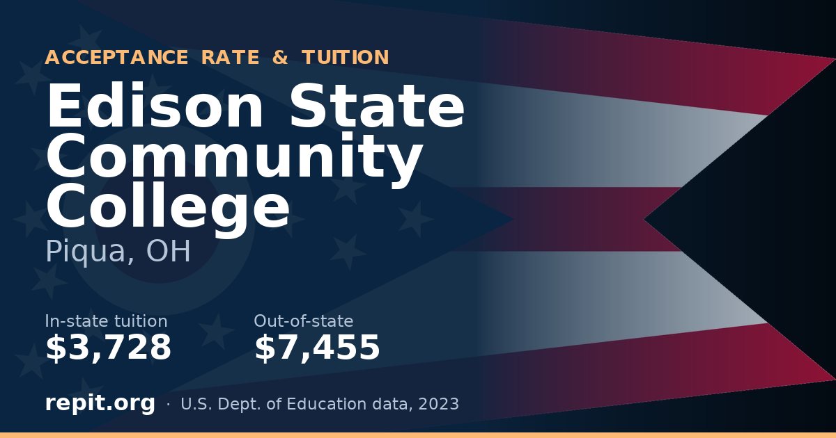 Edison State Community College — tuition $3,728 in-state, $7,455 out-of-state