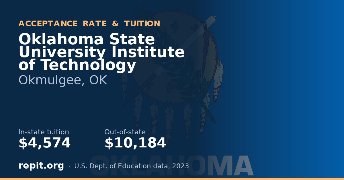Oklahoma State University Institute of Technology — tuition $4,574 in-state, $10,184 out-of-state