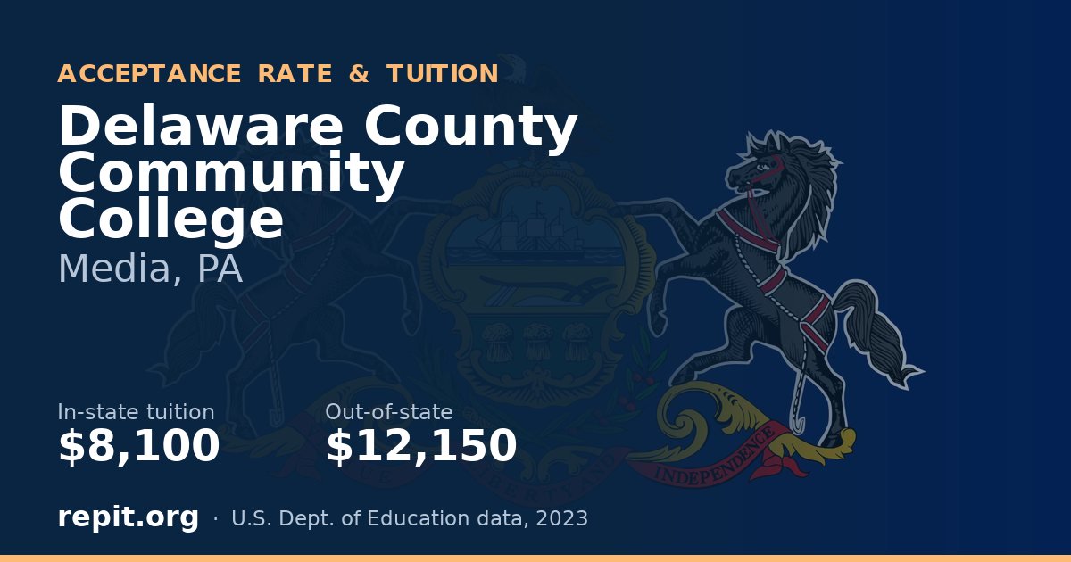 Delaware County Community College — tuition $8,100 in-state, $12,150 out-of-state