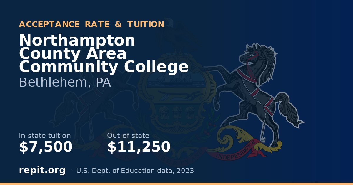 Northampton County Area Community College — tuition $7,500 in-state, $11,250 out-of-state