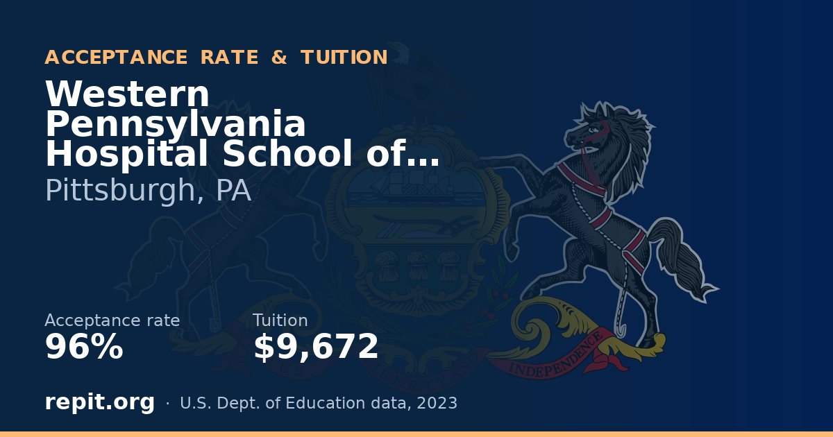 Western Pennsylvania Hospital School of Nursing — acceptance rate 96%, tuition $9,672