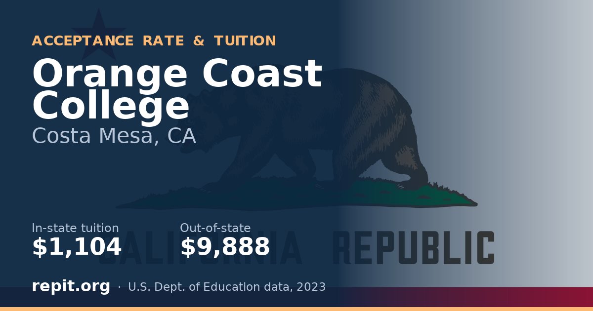 Orange Coast College — tuition $1,104 in-state, $9,888 out-of-state