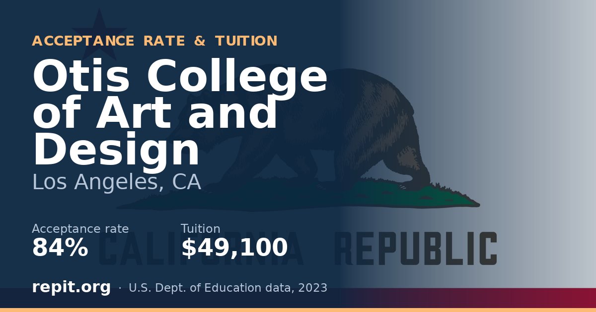 Otis College of Art and Design — acceptance rate 84%, tuition $49,100
