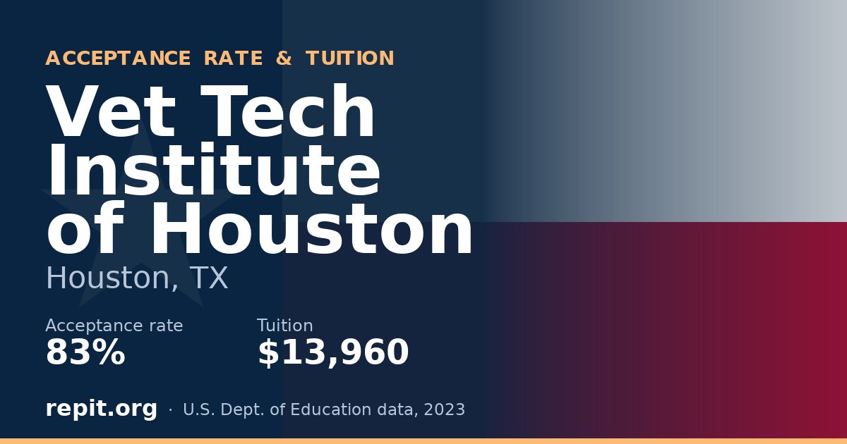 Vet Tech Institute of Houston — acceptance rate 83%, tuition $13,960