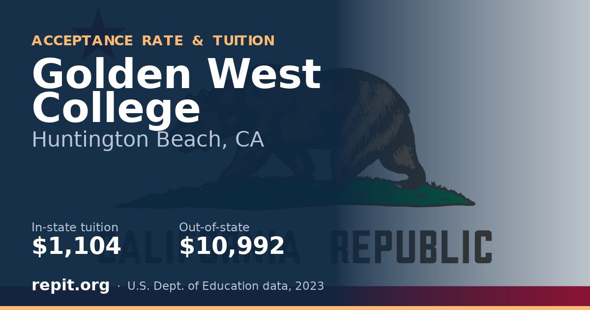 Golden West College — tuition $1,104 in-state, $10,992 out-of-state