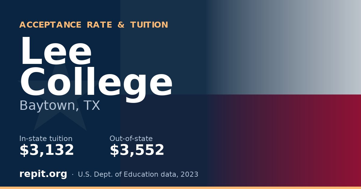 Lee College — tuition $3,132 in-state, $3,552 out-of-state