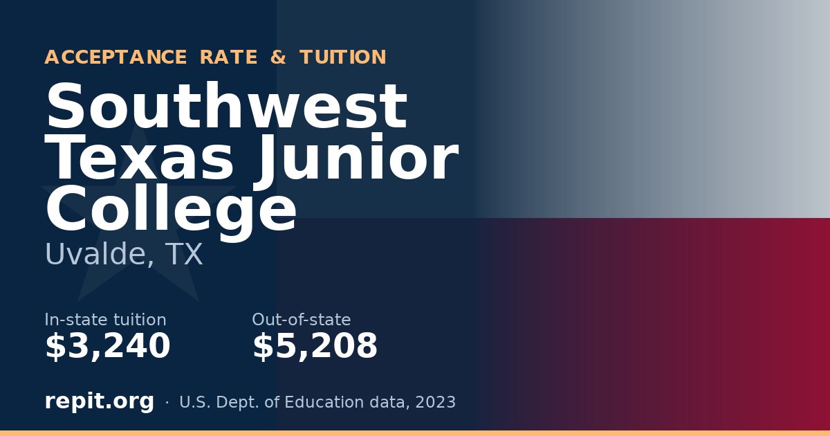 Southwest Texas Junior College — tuition $3,240 in-state, $5,208 out-of-state