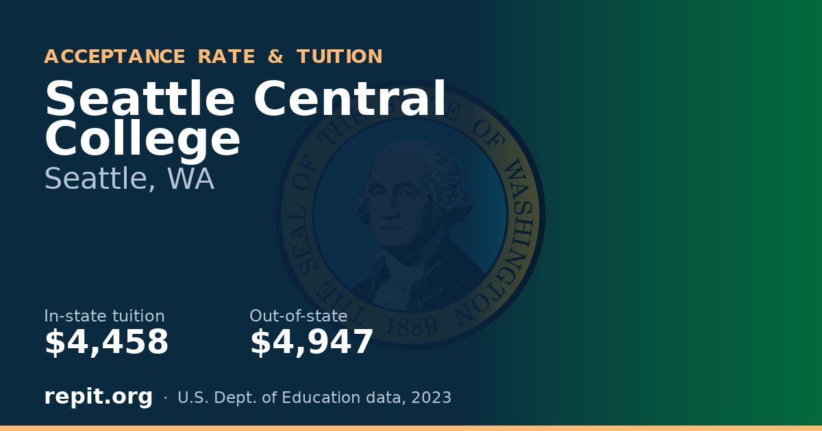 Seattle Central College — tuition $4,458 in-state, $4,947 out-of-state