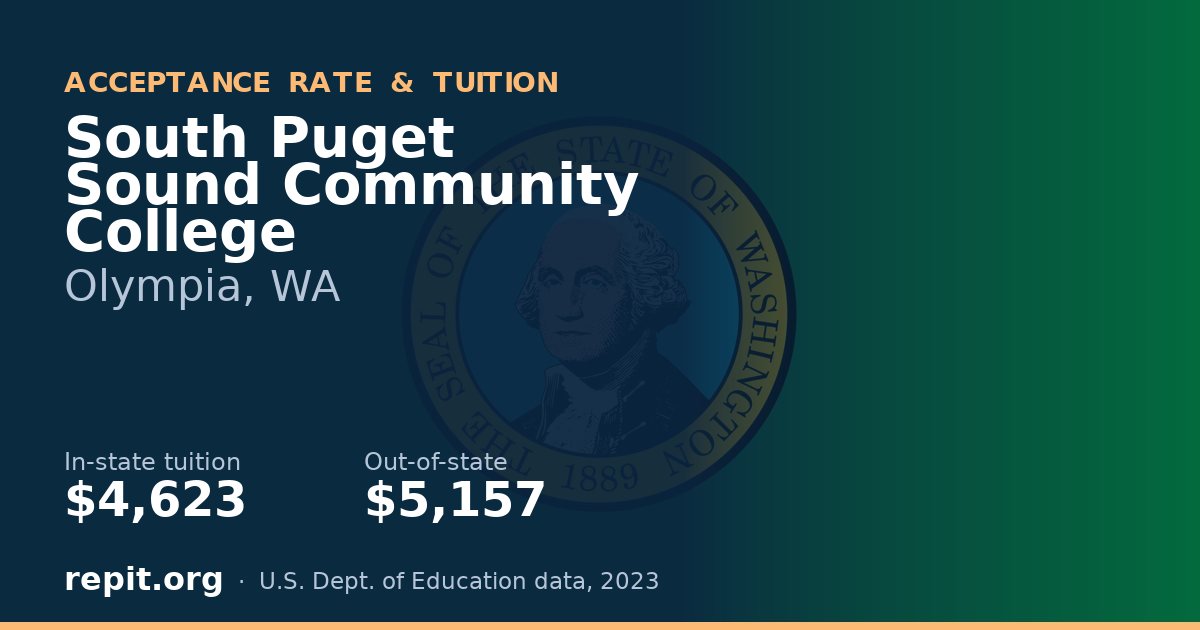 South Puget Sound Community College — tuition $4,623 in-state, $5,157 out-of-state