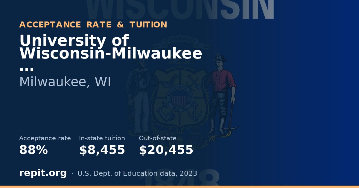 University of Wisconsin-Milwaukee — acceptance rate 88%, tuition $8,455 in-state, $20,455 out-of-state