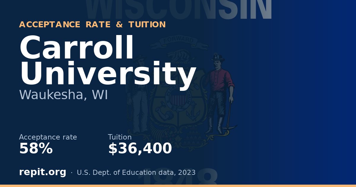 Carroll University — acceptance rate 58%, tuition $36,400