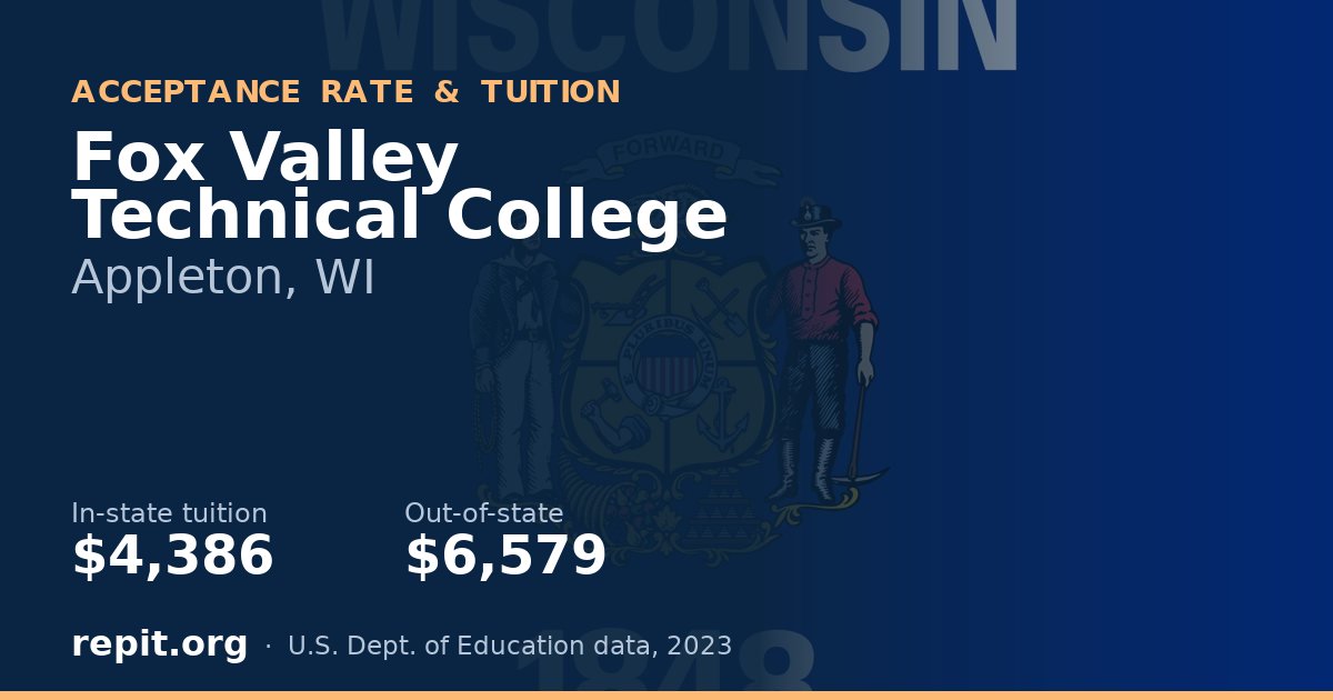 Fox Valley Technical College — tuition $4,386 in-state, $6,579 out-of-state