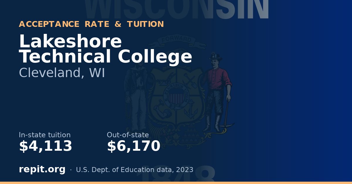 Lakeshore Technical College — tuition $4,113 in-state, $6,170 out-of-state