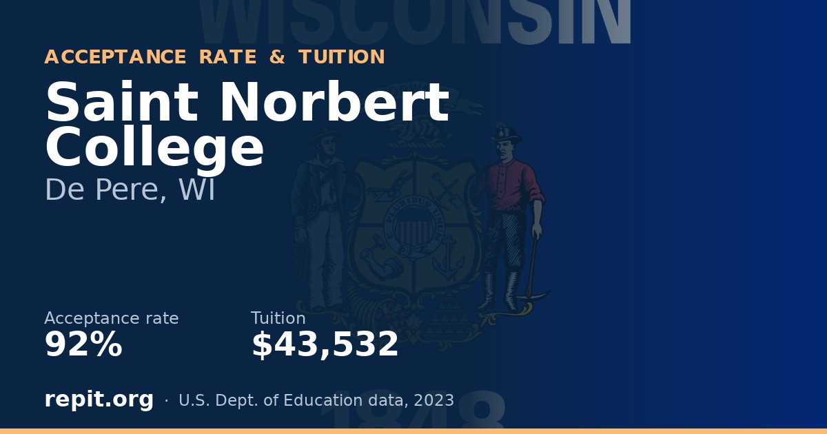 Saint Norbert College — acceptance rate 92%, tuition $43,532