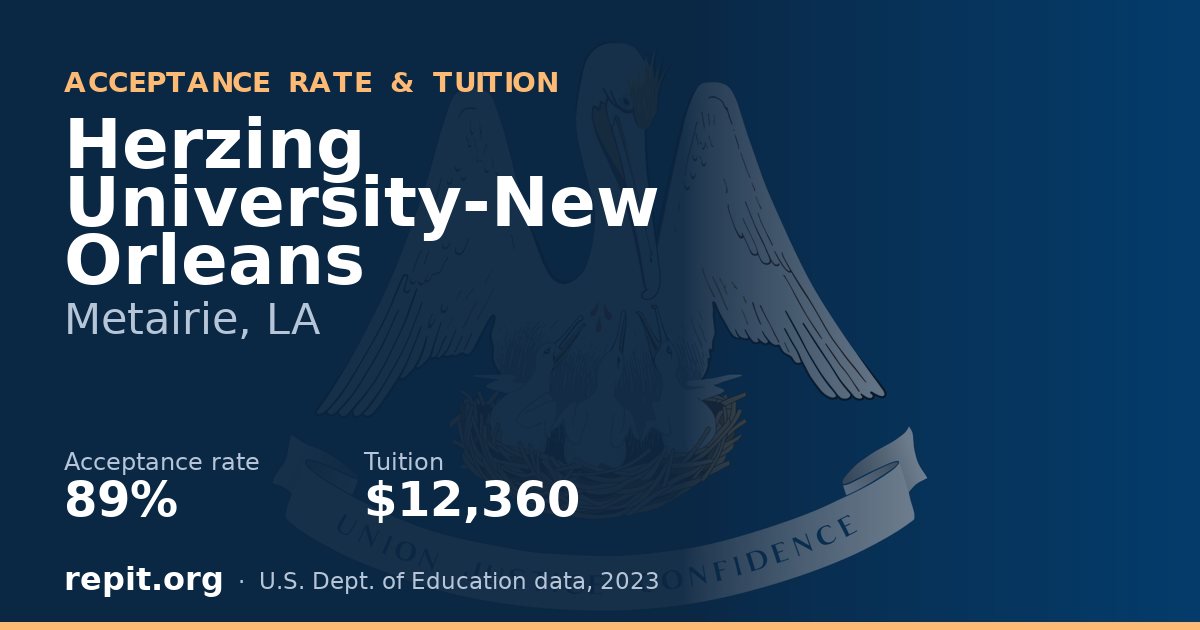 Herzing University-New Orleans — acceptance rate 89%, tuition $12,360